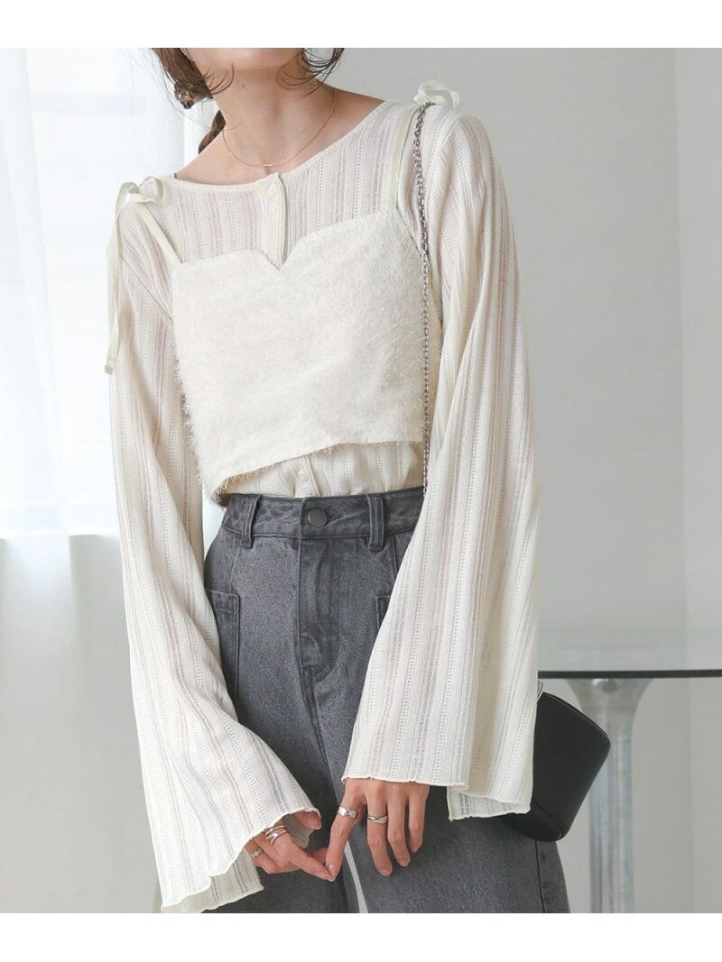 【SALE／35%OFF】シャギービスチェセットトップス Bab バブ / ブージュルード トップス ベスト・ジレ ブラック ホワイト グレー【RBA_E】【送料無料】[Rakuten Fashion]