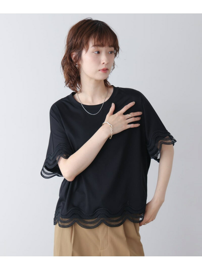 【SALE／20%OFF】レーストリミングプルオーバー Bou Jeloud バブ / ブージュルード トップス カットソー・Tシャツ ホワイト ブラック【RBA_E】【送料無料】[Rakuten Fashion] linkit-10007679 Bab/Bou Jeloud サンプル画像2