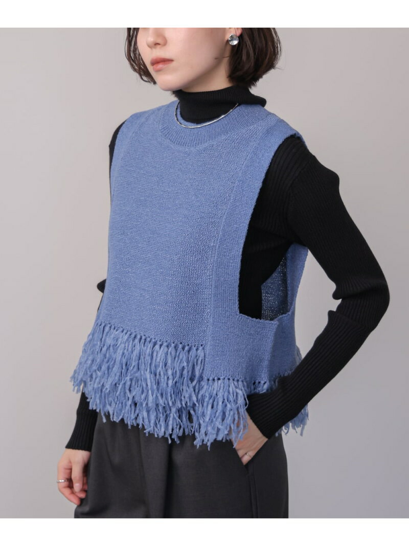Rakuten - 【SALE／39%OFF】フェザーヤーンニットベスト Bou Jeloud バブ / ブージュルード トップス ベスト・ジレ ベージュ ブルー ブラック【RBA_E】【送料無料】[Rakuten Fashion]