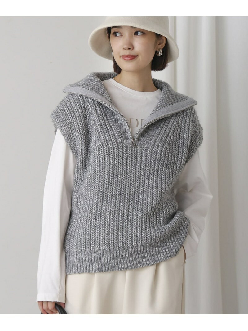 【SALE／30%OFF】MIXラメドライバーズZIPベスト Bou Jeloud バブ / ブージュルード トップス ベスト・ジレ グレー【RBA_E】【送料無料】[Rakuten Fashion]のサムネイル