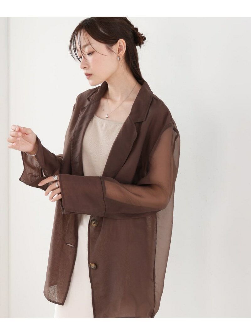 Rakuten - 【SALE／30%OFF】オーガンジーシアーテーラージャケット Bab バブ / ブージュルード ジャケット・アウター テーラードジャケット・ブレザー グレー ブラック ブラウン【RBA_E】【送料無料】[Rakuten Fashion]