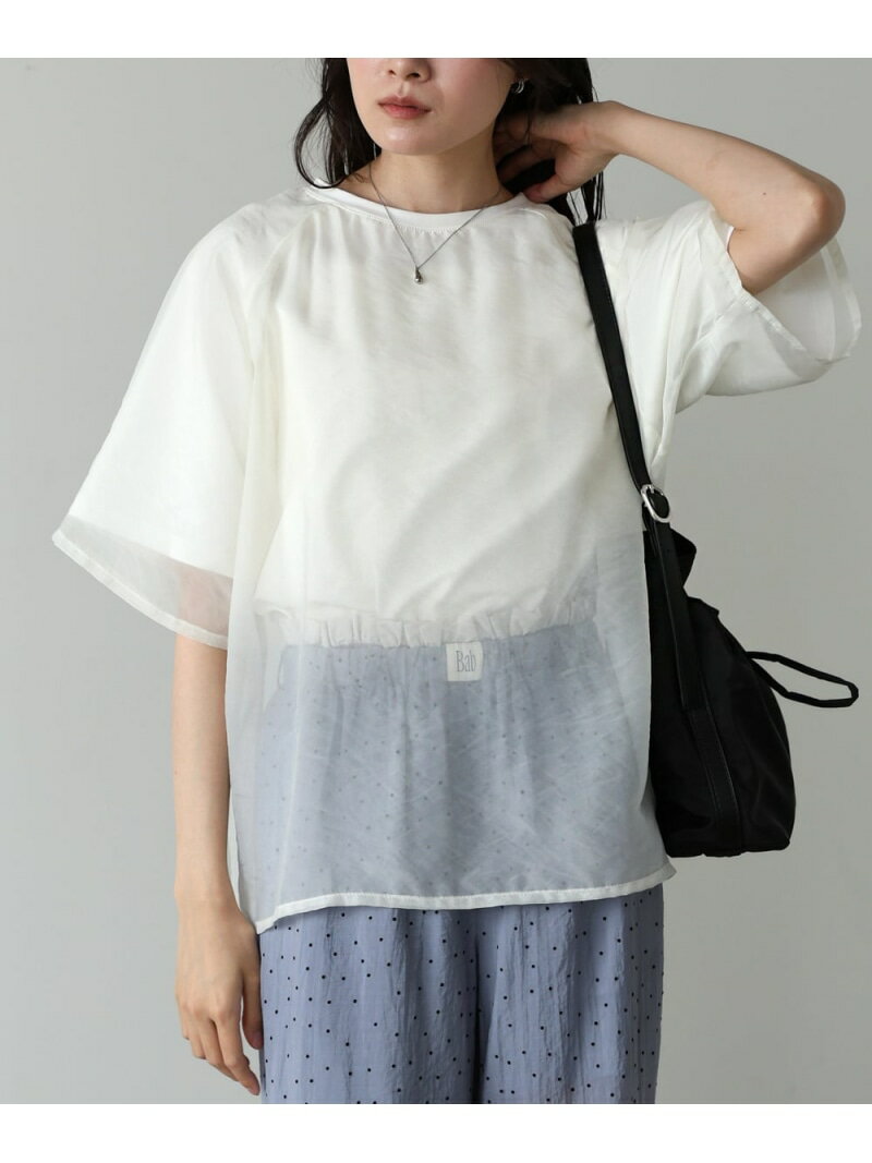 Rakuten - 【SALE／10%OFF】シアーレイヤードライクカットソー Bab バブ / ブージュルード トップス カットソー・Tシャツ グリーン ホワイト【RBA_E】【先行予約】*【送料無料】[Rakuten Fashion]