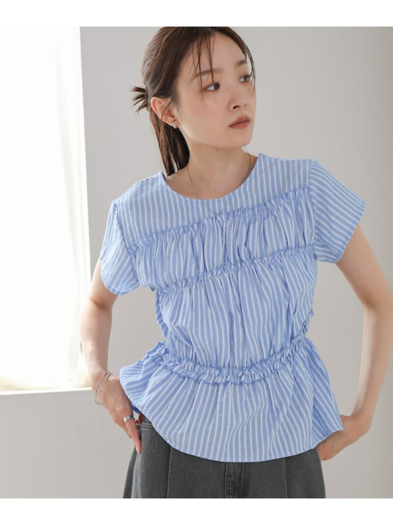 Rakuten - 【SALE／39%OFF】フレンチスリーブギャザーフリルブラウス Bab バブ / ブージュルード トップス シャツ・ブラウス ホワイト【RBA_E】[Rakuten Fashion]