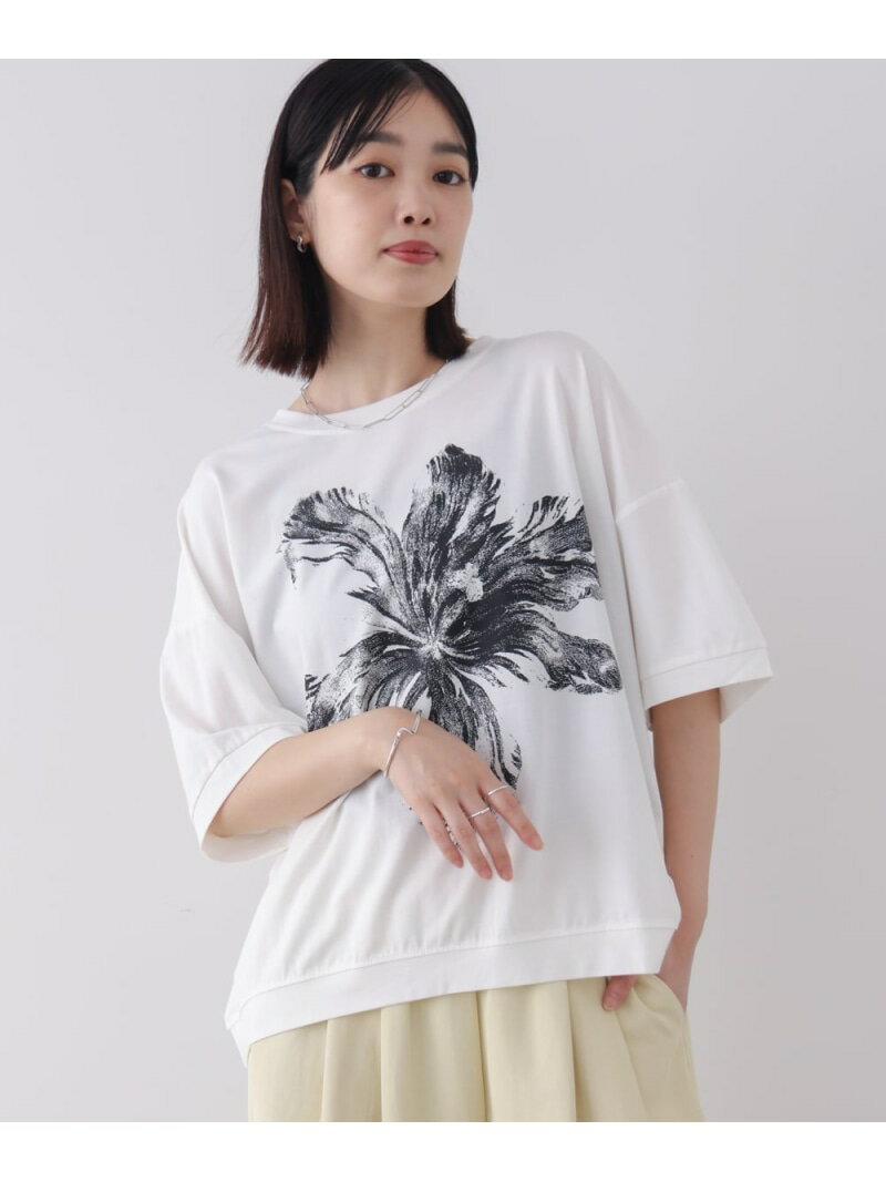 乐天商城 - 【SALE／10%OFF】モノトーンフラワーTシャツ Bou Jeloud バブ / ブージュルード トップス カットソー・Tシャツ パープル ブラック ホワイト【RBA_E】【送料無料】[Rakuten Fashion]