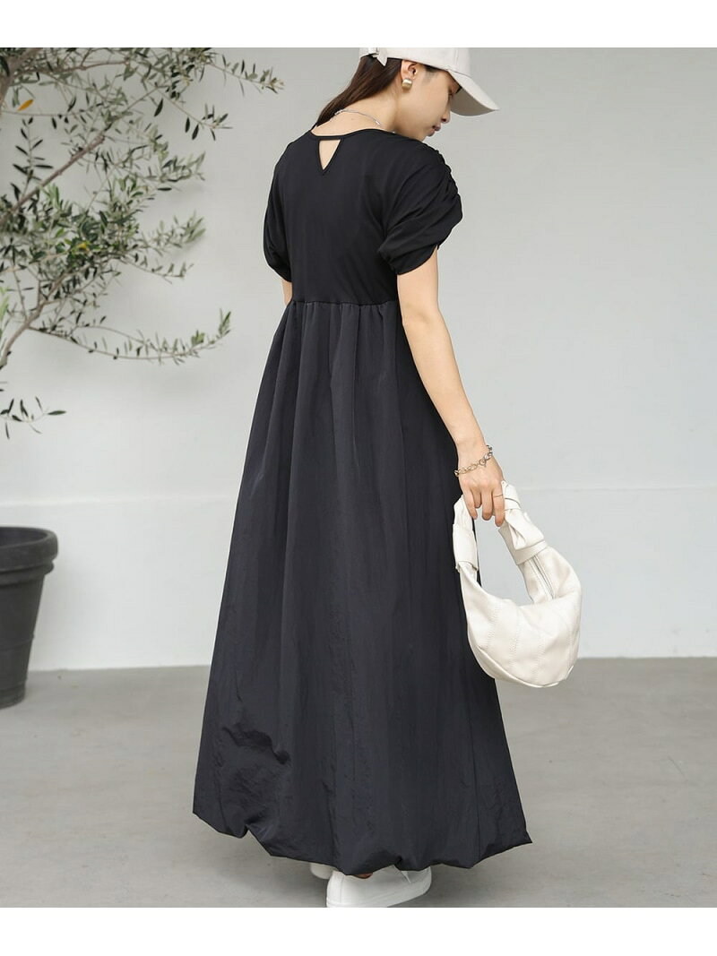【SALE／50%OFF】前後2WAYギャザーバルーンワンピース Bab バブ / ブージュルード ワンピース・ドレス ワンピース ブラック グレー ベージュ【RBA_E】[Rakuten Fashion] linkit-10004317 Bab/Bou Jeloud サンプル画像2