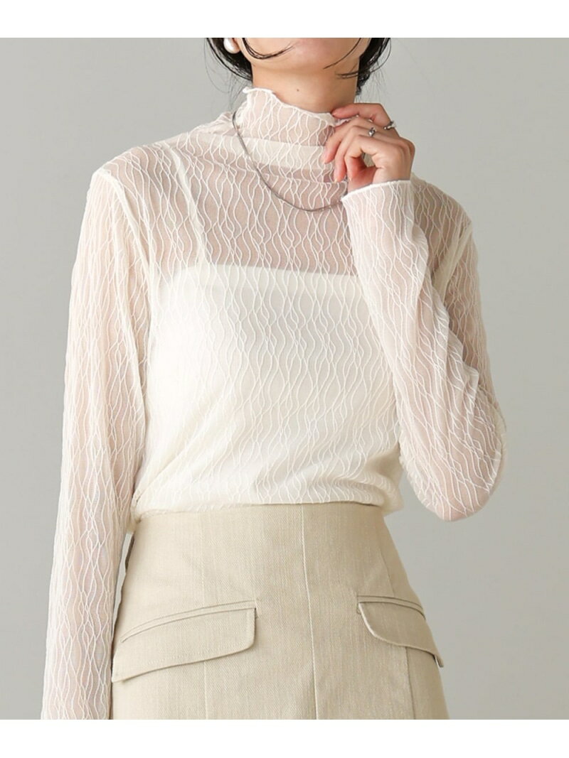 シアーハイネックトップス Bab ブージュルード トップス その他のトップス ホワイト グリーン カーキ ブラック[Rakuten Fashion]のサムネイル