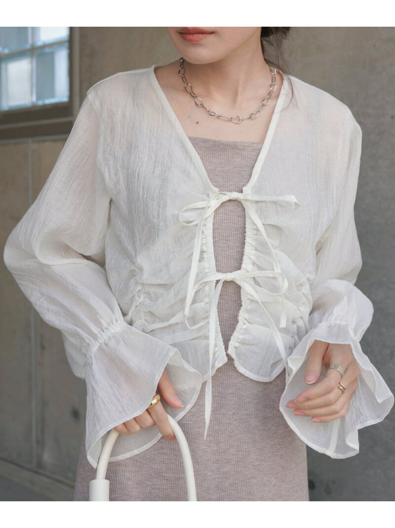 Rakuten - 【SALE／30%OFF】ギャザーキャンディースリーブブラウス Bab バブ / ブージュルード トップス シャツ・ブラウス ホワイト ブラック【RBA_E】[Rakuten Fashion]