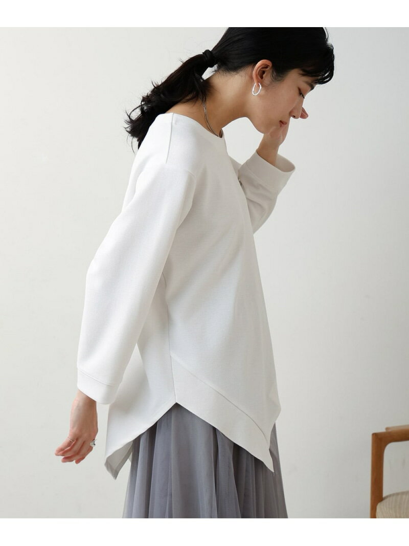 Rakuten - 【SALE／32%OFF】梨地プレーティングアシメ切替プルオーバー Bou Jeloud バブ / ブージュルード トップス スウェット・トレーナー ホワイト ブルー【RBA_E】【送料無料】[Rakuten Fashion]