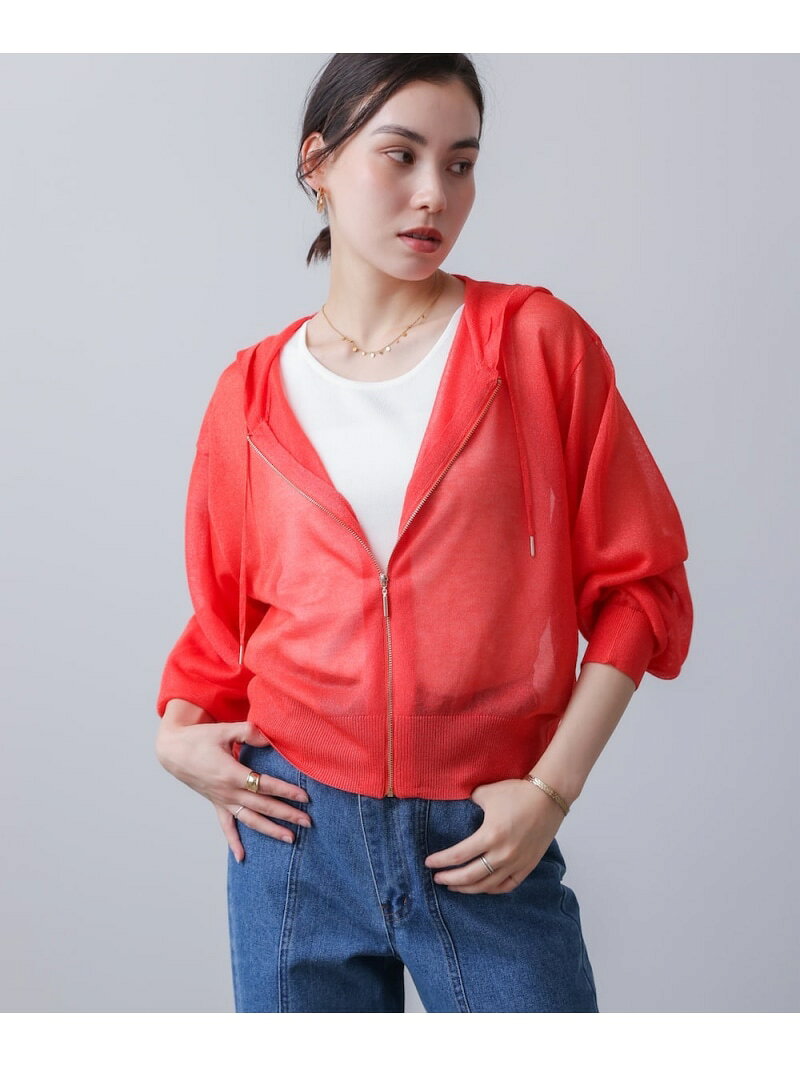 Rakuten - 【SALE／20%OFF】シアーラメフードニット Bou Jeloud バブ / ブージュルード トップス ニット オレンジ【RBA_E】【送料無料】[Rakuten Fashion]