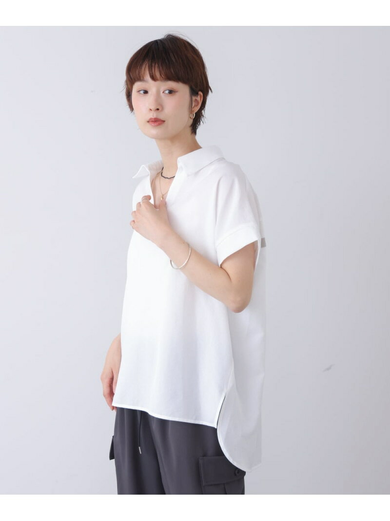 【SALE／20%OFF】麻調ヘンリーバッグテープブラウス Bou Jeloud バブ / ブージュルード トップス シャツ・ブラウス ホワイト グレー ブラウン【RBA_E】【送料無料】[Rakuten Fashion]