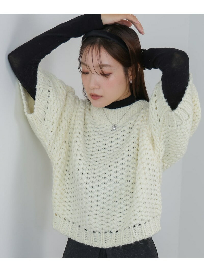 Rakuten - 【SALE／58%OFF】半袖ハンドニット Bab バブ / ブージュルード トップス ニット ブラック ベージュ ホワイト【RBA_E】[Rakuten Fashion]