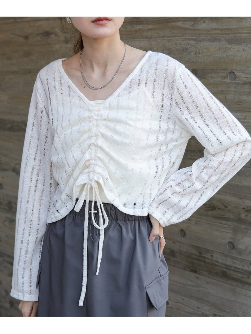 【SALE／50%OFF】フロントシャーリングトップスインナーSET Bab バブ / ブージュルード トップス カットソー・Tシャツ ブラック ホワイト ベージュ【RBA_E】[Rakuten Fashion]