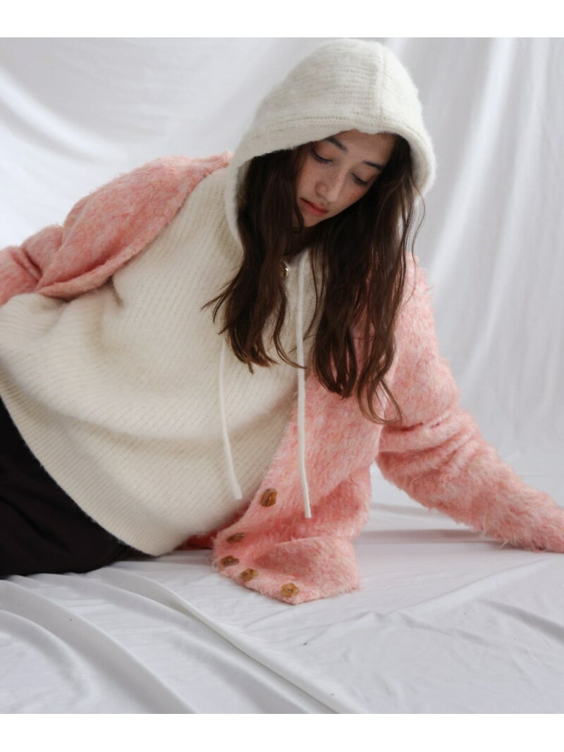 【SALE／10%OFF】フーディーニットトップス Bab バブ / ブージュルード トップス ニット ベージュ グレー ホワイト【RBA_E】【送料無料】[Rakuten Fashion]