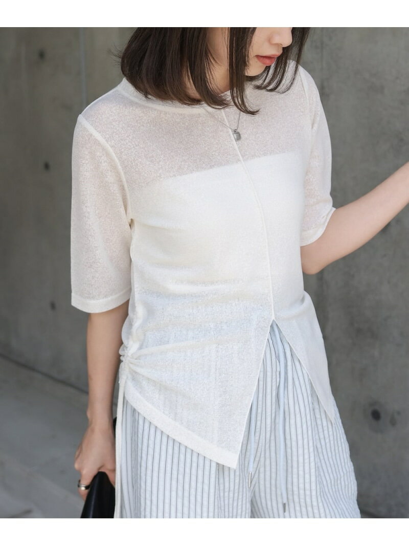 シアーリボンヘムスリットトップス Bab バブ / ブージュルード トップス カットソー・Tシャツ ホワイト ブラック ピンク【先行予約】*[Rakuten Fashion]