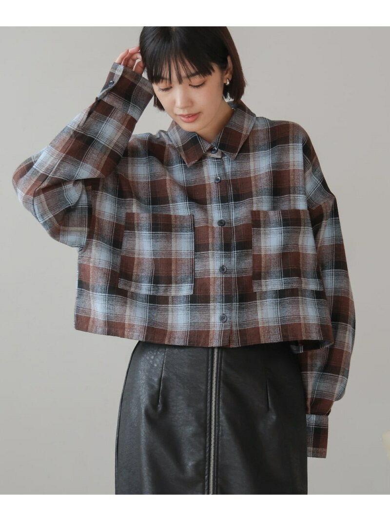 Rakuten - 【SALE／40%OFF】【WEB限定】チェック柄ショートシャツ Bou Jeloud バブ / ブージュルード トップス シャツ・ブラウス ブラウン ブラック【RBA_E】[Rakuten Fashion]