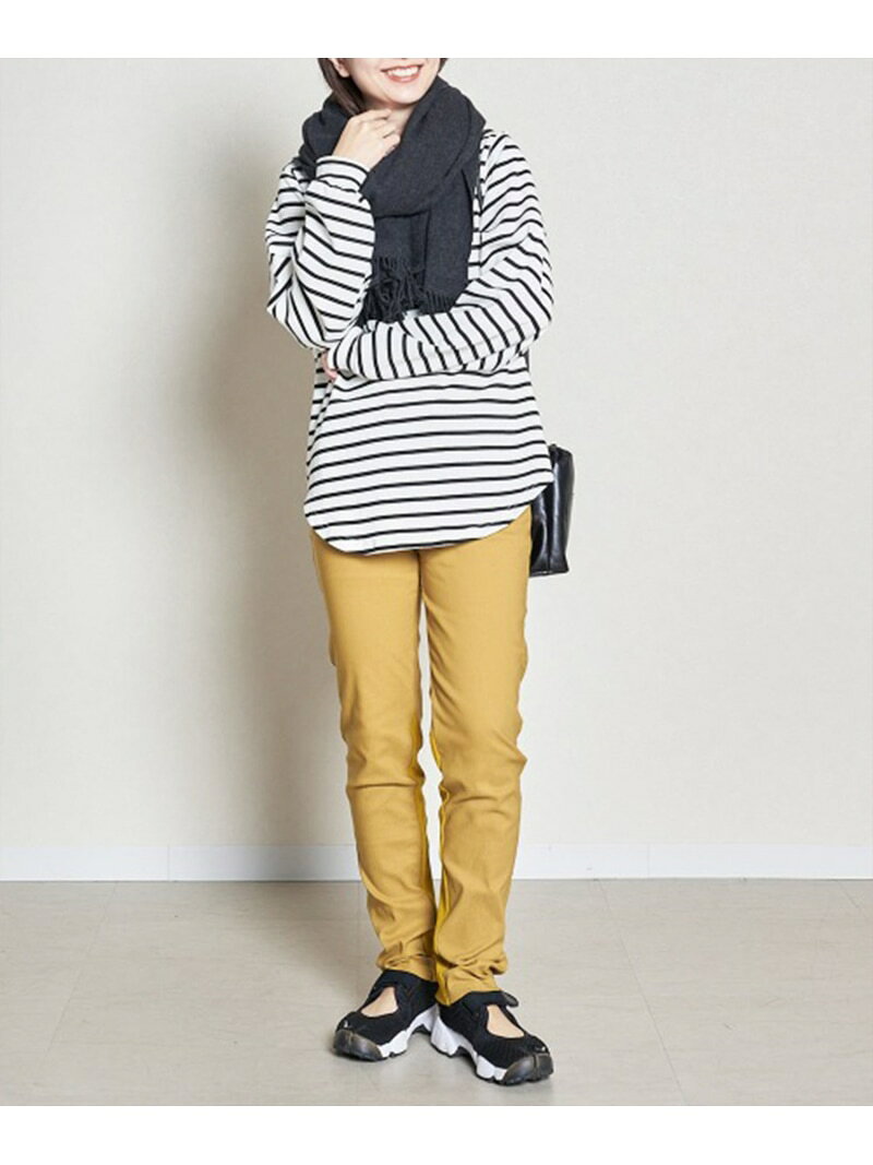 【SALE／37%OFF】《AILE AILE》裏起毛ストレッチスリムパンツ Bou Jeloud バブ / ブージュルード パンツ スラックス・ドレスパンツ ブラック ホワイト イエロー オレンジ ベージュ ブルー ネイビー グリーン【RBA_E】[Rakuten Fashion] linkit-10007594 Bab/Bou Jeloud サンプル画像2