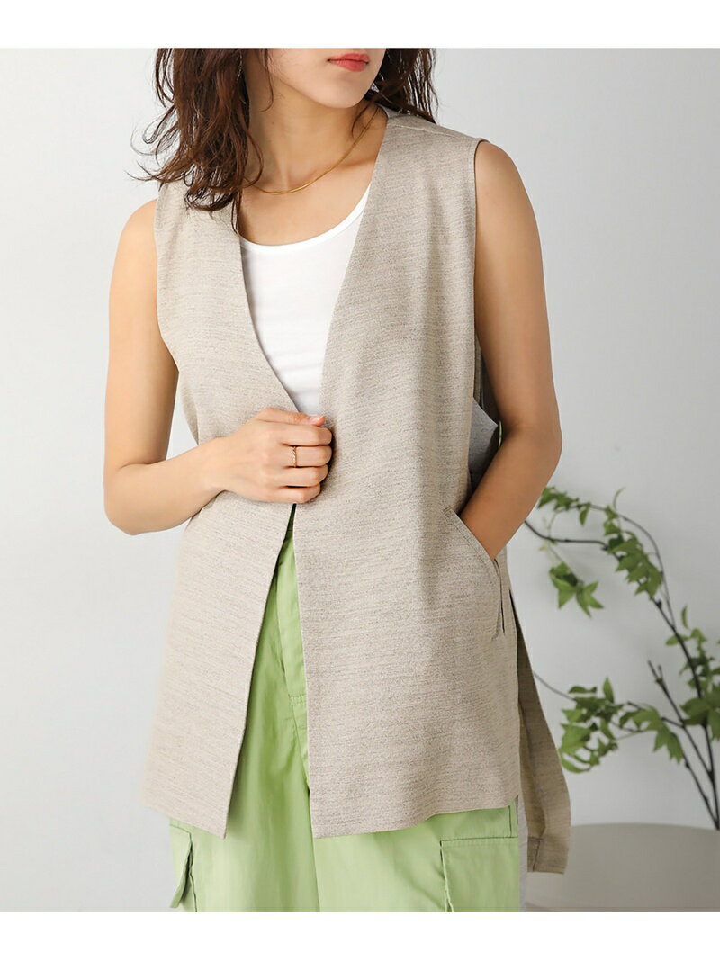 【SALE／50%OFF】リネンライクジレ Bou Jeloud バブ / ブージュルード トップス ベスト・ジレ ブラウン ベージュ【RBA_E】【送料無料】[Rakuten Fashion]のサムネイル