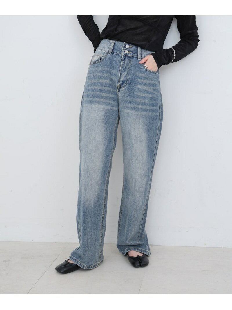Rakuten - 【SALE／19%OFF】【高身長向けサイズあり】ダブルボタンデニムパンツ Bab バブ / ブージュルード パンツ ジーンズ・デニムパンツ ブラック ブルー【RBA_E】【送料無料】[Rakuten Fashion]