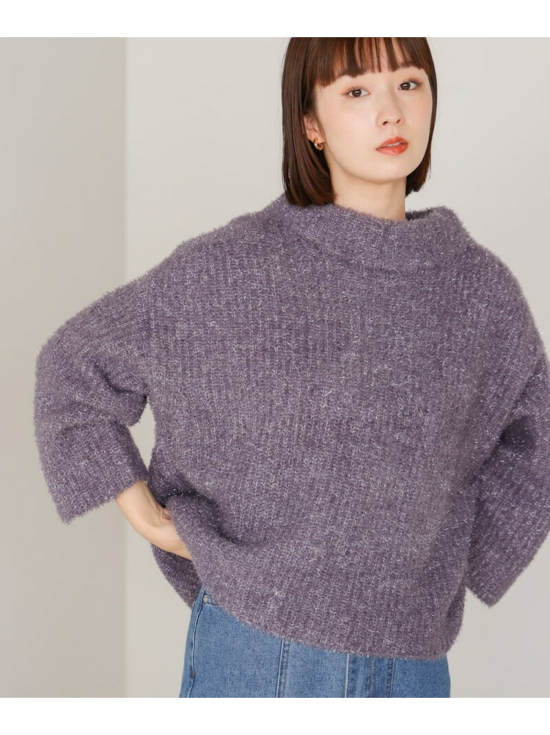 Rakuten - 【SALE／29%OFF】フィルムラメハイネックニットプルオーバー Bou Jeloud バブ / ブージュルード トップス ニット ブルー ピンク【RBA_E】【送料無料】[Rakuten Fashion]