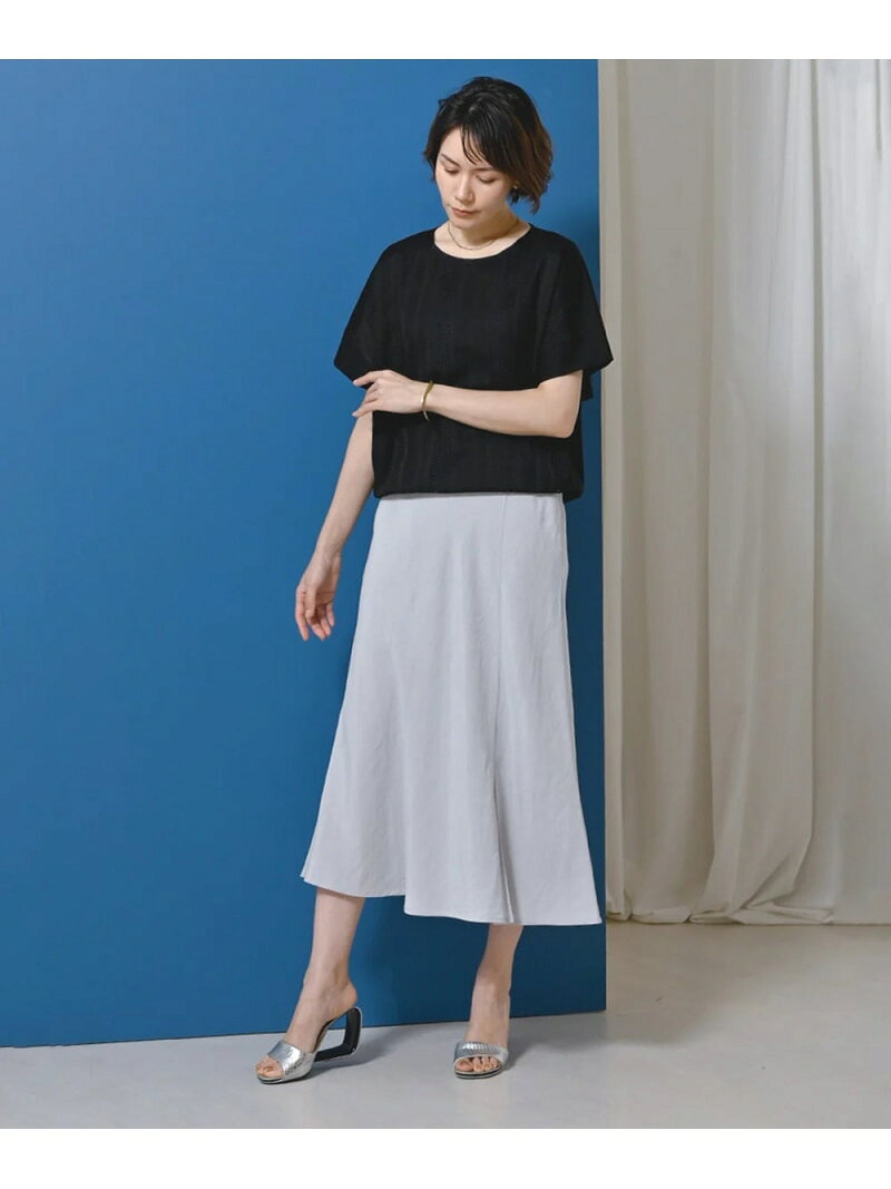 【SALE／49%OFF】リネンレーヨンスカート Bou Jeloud バブ / ブージュルード スカート ロング・マキシスカート グレー グリーン【RBA_E】【送料無料】[Rakuten Fashion] linkit-10007846 Bab/Bou Jeloud サンプル画像3