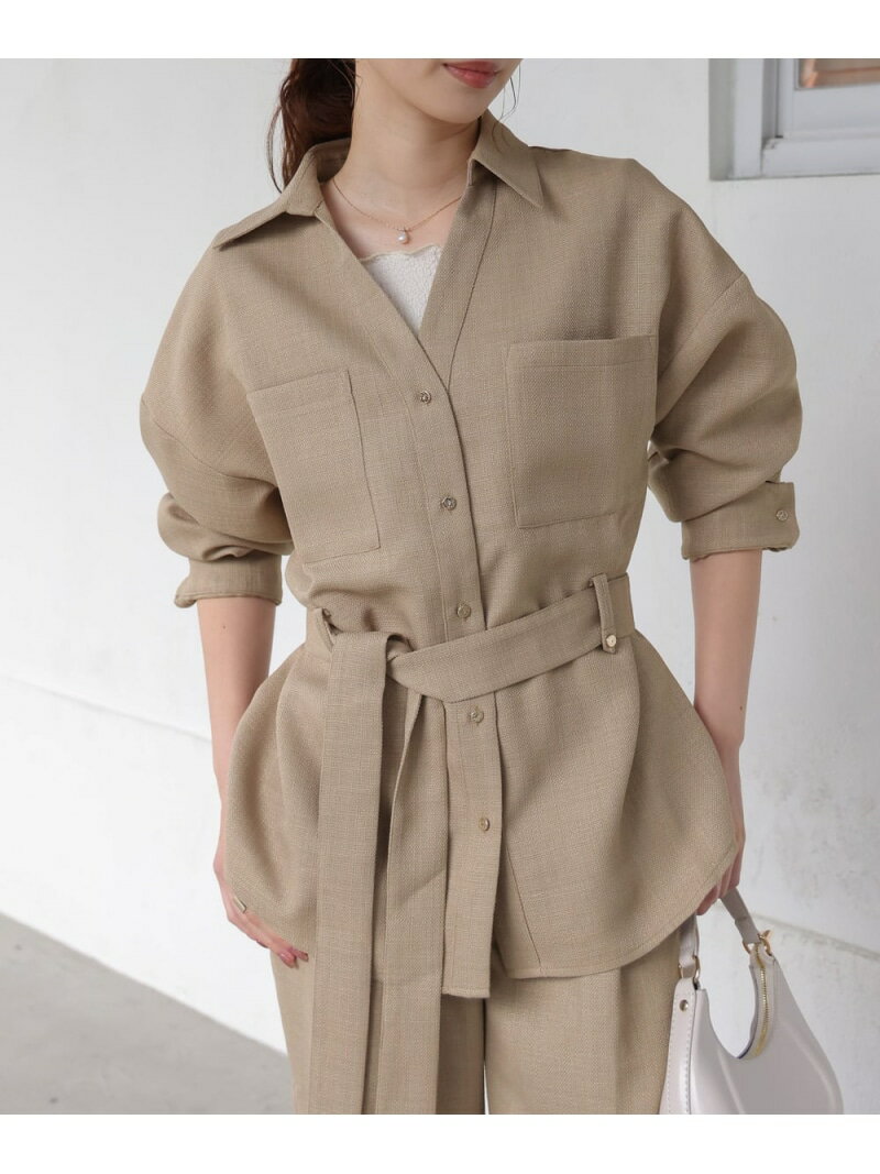 其它 - 【SALE／19%OFF】【セットアップ対応】ツイードベルト付きシャツジャケット Bab バブ / ブージュルード ジャケット・アウター テーラードジャケット・ブレザー ブルー【RBA_E】【送料無料】[Rakuten Fashion]
