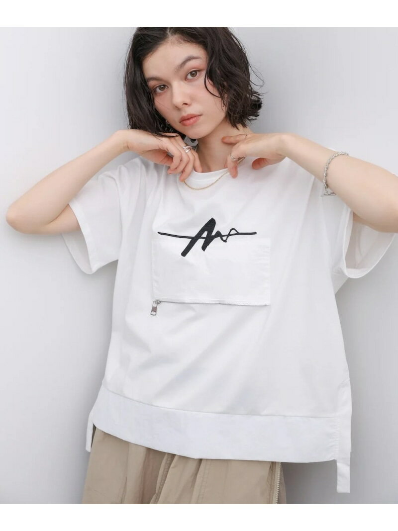 乐天商城 - 【SALE／10%OFF】刺繍アンダーファスナーTシャツ Bou Jeloud バブ / ブージュルード トップス カットソー・Tシャツ ホワイト ブラック【RBA_E】【送料無料】[Rakuten Fashion]