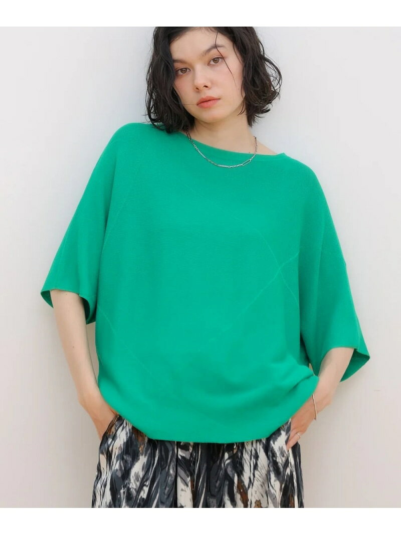 乐天商城 - 【SALE／10%OFF】クロスラインドルマンサマーニット Bou Jeloud バブ / ブージュルード トップス ニット グレー ネイビー グリーン【RBA_E】【送料無料】[Rakuten Fashion]