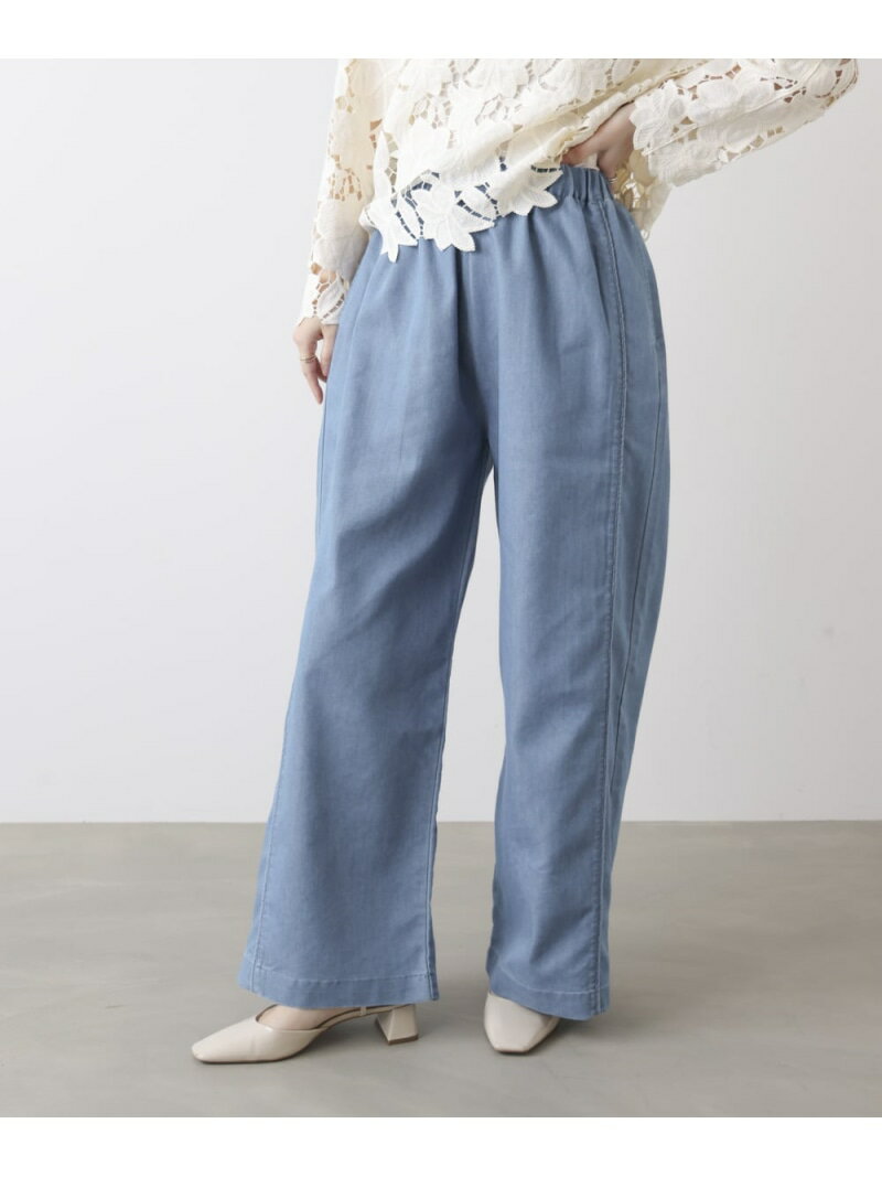 Rakuten - 【SALE／28%OFF】ライトデニムイージーワイドパンツ Bou Jeloud バブ / ブージュルード パンツ ジーンズ・デニムパンツ ブルー ネイビー【RBA_E】【送料無料】[Rakuten Fashion]