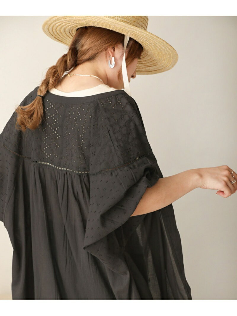 【SALE／50%OFF】Bab/レース×ドビー半袖シャツワンピース Bab バブ / ブージュルード ワンピース・ドレス シャツワンピース グレー ホワイト ピンク【RBA_E】[Rakuten Fashion]