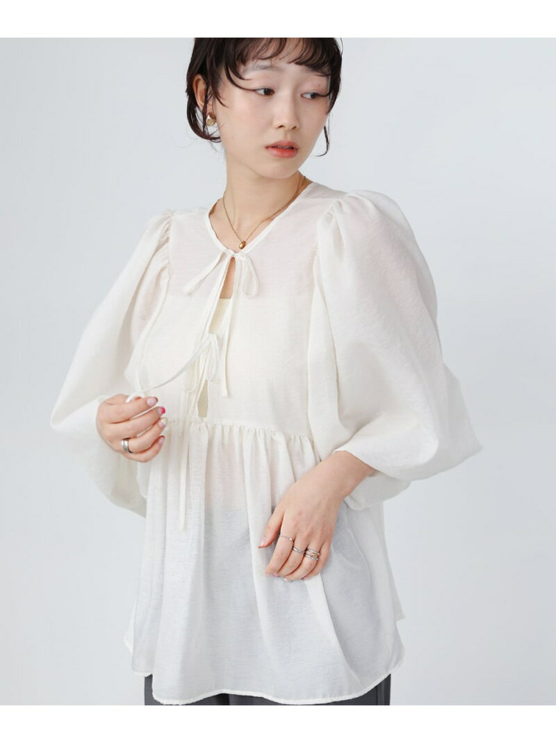 Rakuten - 【SALE／20%OFF】前後2WAY袖ボリュームリボンブラウス Bab バブ / ブージュルード トップス シャツ・ブラウス ホワイト ブルー ブラック【RBA_E】【送料無料】[Rakuten Fashion]