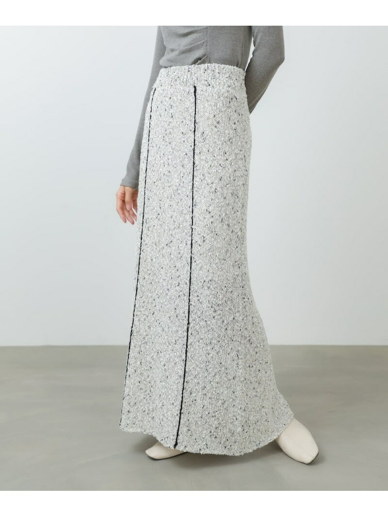 乐天商城 - 【SALE／20%OFF】【セットアップ可/低身長向けサイズあり】MIX編みラインニットスカート Bab バブ / ブージュルード スカート ロング・マキシスカート ブラック ホワイト【RBA_E】【送料無料】[Rakuten Fashion]
