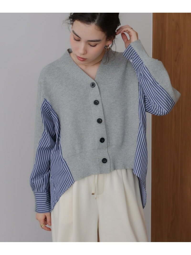 Rakuten - 【SALE／25%OFF】バックスストライプニットカーディガン Bou Jeloud バブ / ブージュルード トップス カーディガン グレー ブラック【RBA_E】【送料無料】[Rakuten Fashion]