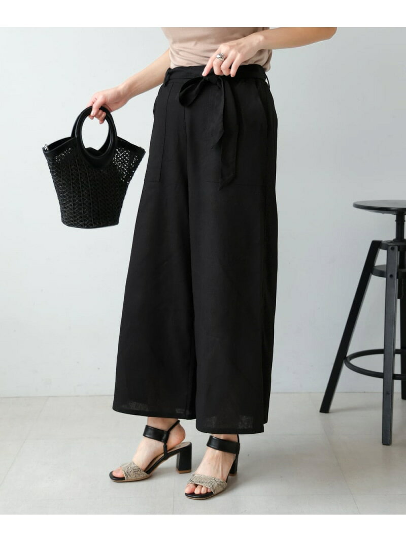 【SALE／55%OFF】ウエストベルトリネンワイドパンツ Bou Jeloud バブ / ブージュルード パンツ スラックス・ドレスパンツ ホワイト ピンク ブラック【RBA_E】【送料無料】[Rakuten Fashion] linkit-10005207 Bab/Bou Jeloud サンプル画像3