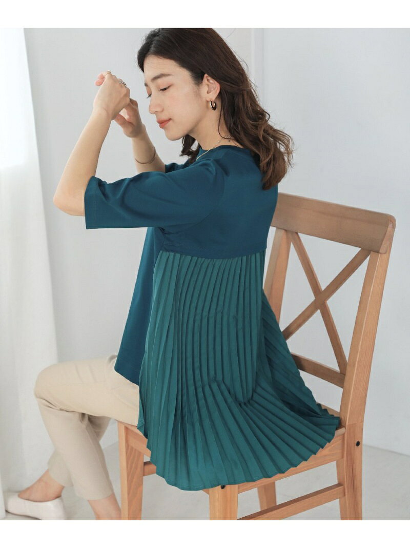 【SALE／20%OFF】シルケットバックシャン5分丈プルオーバー Bou Jeloud バブ / ブージュルード トップス カットソー・Tシャツ ベージュ ブラック ブルー【RBA_E】【送料無料】[Rakuten Fashion] linkit-10004320 Bab/Bou Jeloud サンプル画像2