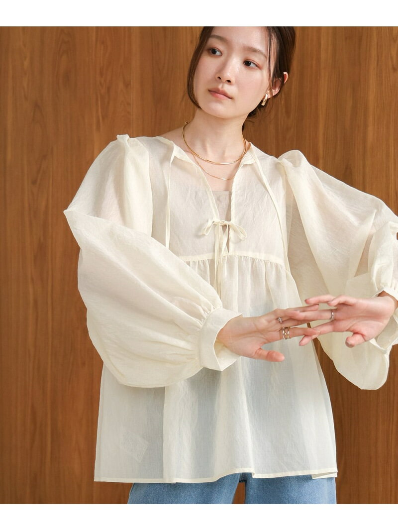 Rakuten - 【SALE／30%OFF】前後2WAY袖ボリュームリボンブラウス Bab バブ / ブージュルード トップス シャツ・ブラウス ホワイト ベージュ ブルー【RBA_E】[Rakuten Fashion]