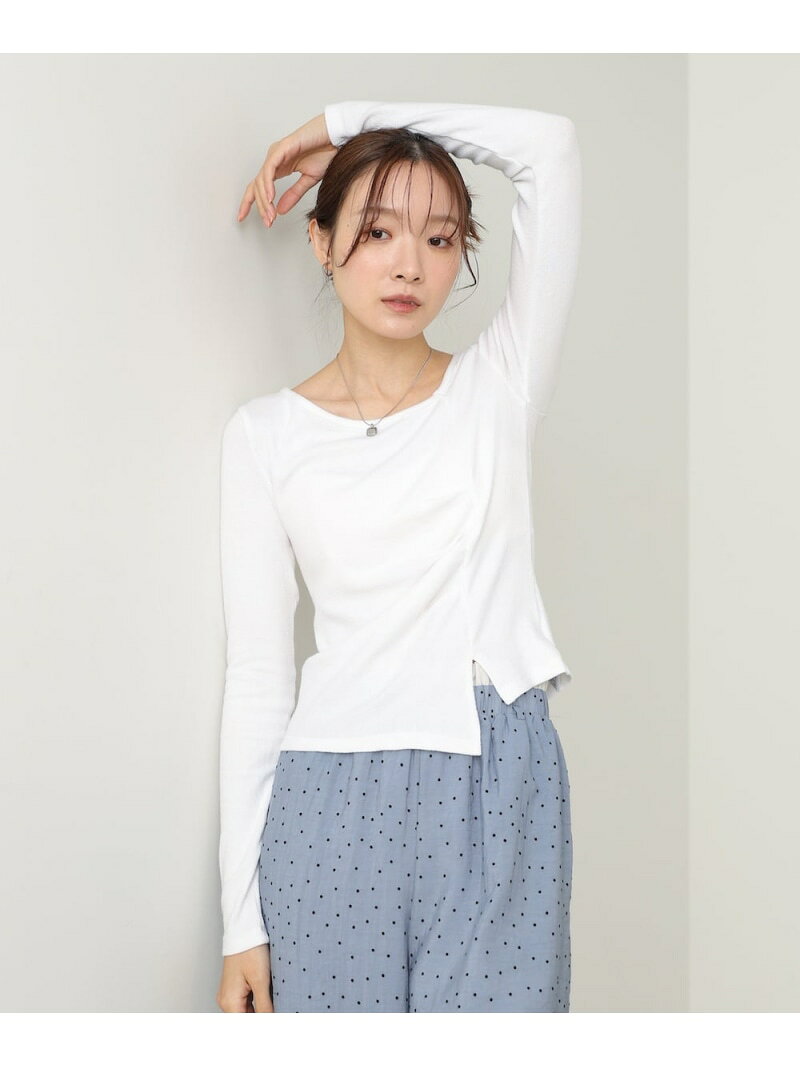 変形ネックトップス Bab バブ / ブージュルード トップス カットソー・Tシャツ ブラウン ブラック ホワイト【先行予約】*[Rakuten Fashion]