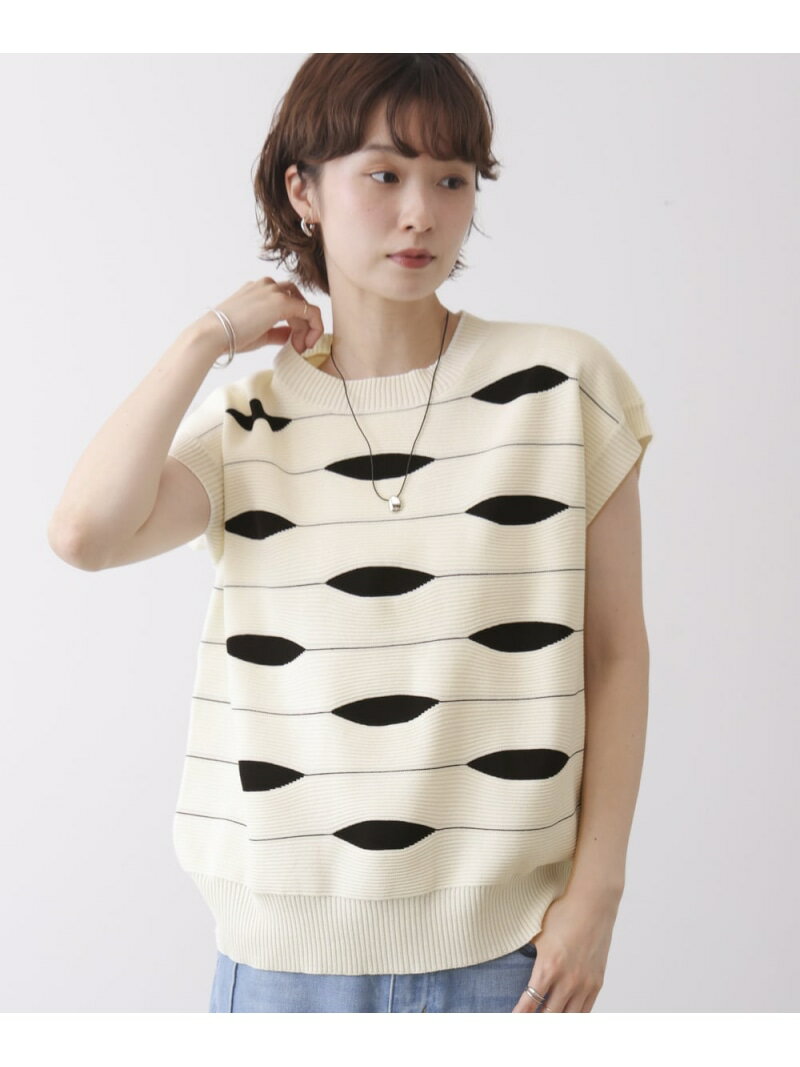 [SALE/10% OFF] [2-Piece Set] Nuance Jacquard Knit Set-up Bou Jeloud All-in-One/Overalls All-in-One/Jumpsuit White Black [RBA_E] [Free Shipping] [Rakuten Fashion]