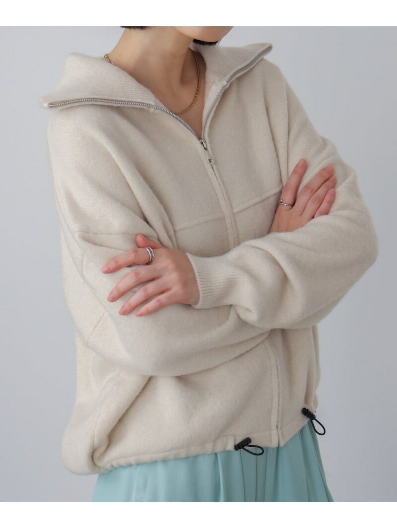 Rakuten - 【SALE／9%OFF】ニットライトジップアウター Bou Jeloud バブ / ブージュルード ジャケット・アウター ブルゾン・ジャンパー グレー ホワイト【RBA_E】【送料無料】[Rakuten Fashion]