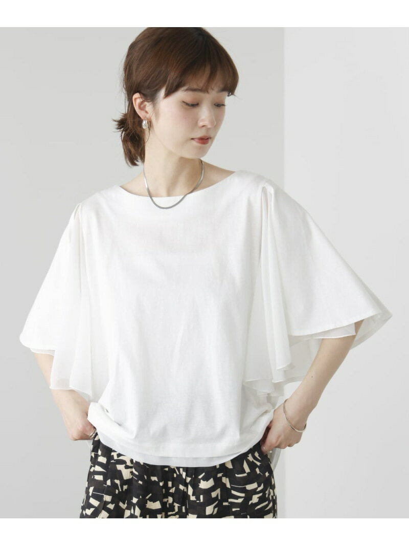 Rakuten - Wシルケットシフォンドッキングプルオーバー Bou Jeloud バブ / ブージュルード トップス カットソー・Tシャツ ホワイト ブルー ブラック【送料無料】[Rakuten Fashion]