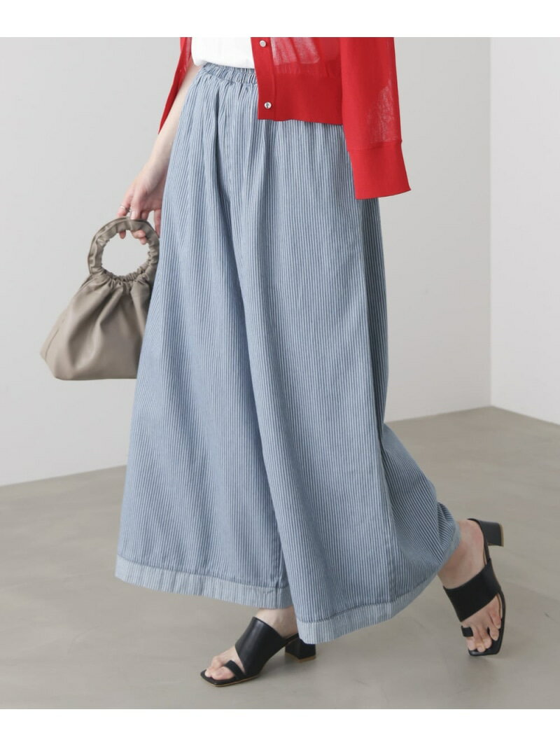 Rakuten - ヒッコリーワイドパンツ Bou Jeloud バブ / ブージュルード パンツ その他のパンツ ブルー ネイビー【送料無料】[Rakuten Fashion]