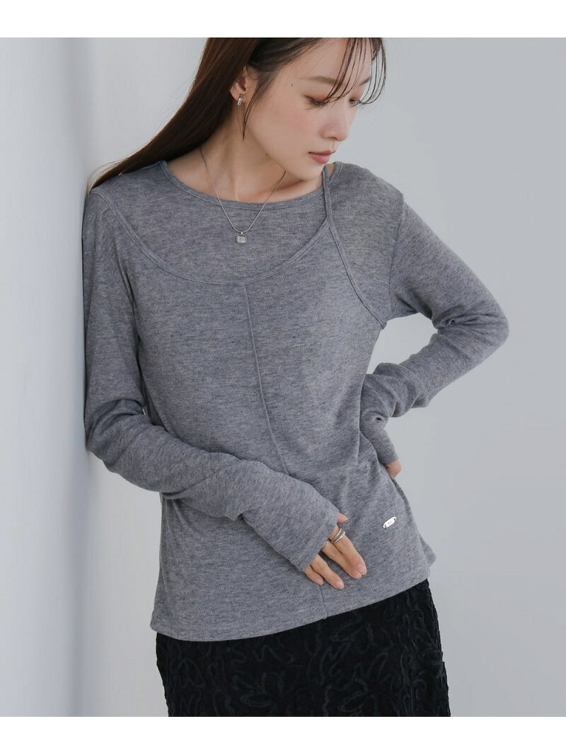 【SALE／35%OFF】アシメレイヤードカットソー Bab バブ / ブージュルード トップス カットソー・Tシャツ ブラック ブラウン グレー ホワイト【RBA_E】[Rakuten Fashion] linkit-10006917 Bab/Bou Jeloud サンプル画像3