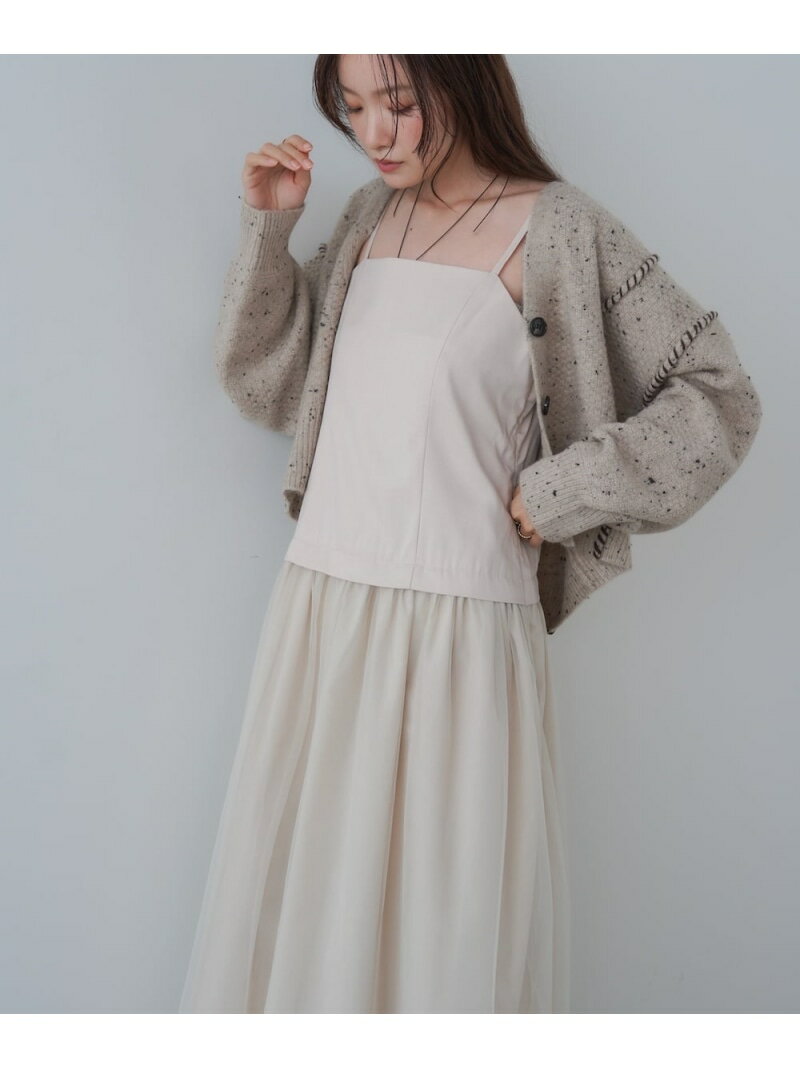 Rakuten - 【SALE／20%OFF】【低身長~高身長向けサイズあり】レイヤード風チュールキャミワンピース Bab バブ / ブージュルード ワンピース・ドレス ワンピース ホワイト ブラウン【RBA_E】【送料無料】[Rakuten Fashion]