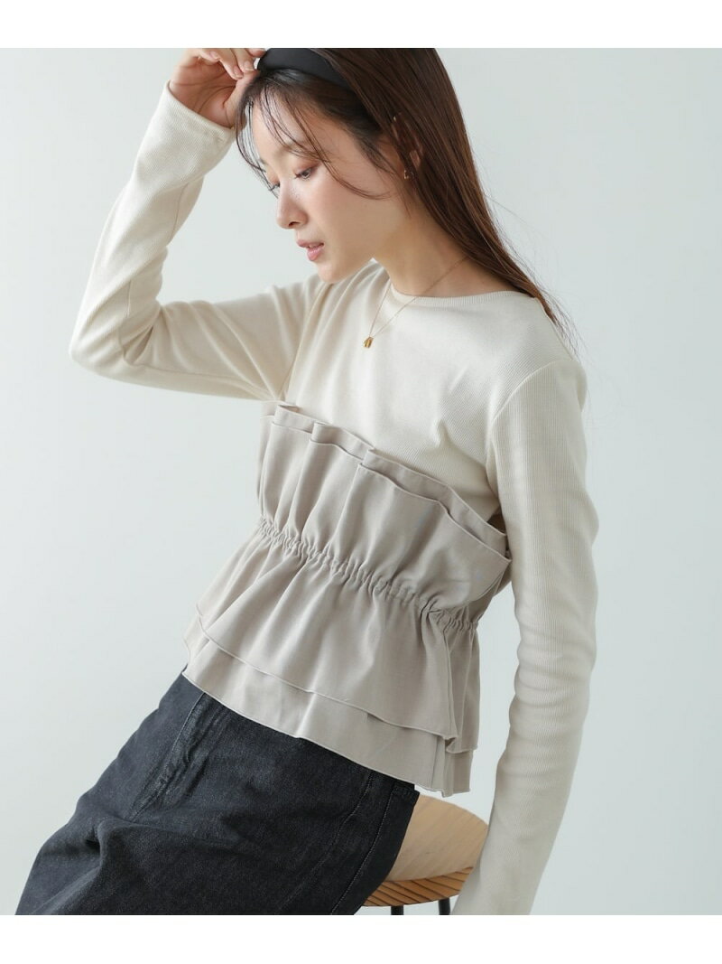 【SALE／10%OFF】ビスチェ風レイヤードロンT Bab バブ / ブージュルード トップス カットソー・Tシャツ グレー【RBA_E】【先行予約】*【送料無料】[Rakuten Fashion]