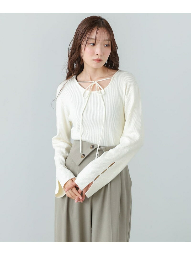 乐天商城 - 【SALE／30%OFF】スリットニットトップス Bab バブ / ブージュルード トップス ニット ブラック ブルー グレー ホワイト【RBA_E】[Rakuten Fashion]