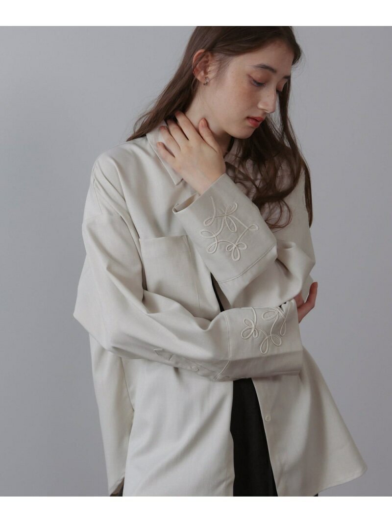 Rakuten - 【SALE／9%OFF】コード刺繍ワイドカフスオーバーシャツ Bab バブ / ブージュルード トップス シャツ・ブラウス ベージュ【RBA_E】【送料無料】[Rakuten Fashion]