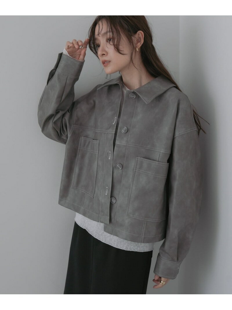 Rakuten - 【SALE／19%OFF】ムラ合皮配色ステッチジャケット Bab バブ / ブージュルード ジャケット・アウター その他のジャケット・アウター グレー ブラック ブラウン【RBA_E】【送料無料】[Rakuten Fashion]