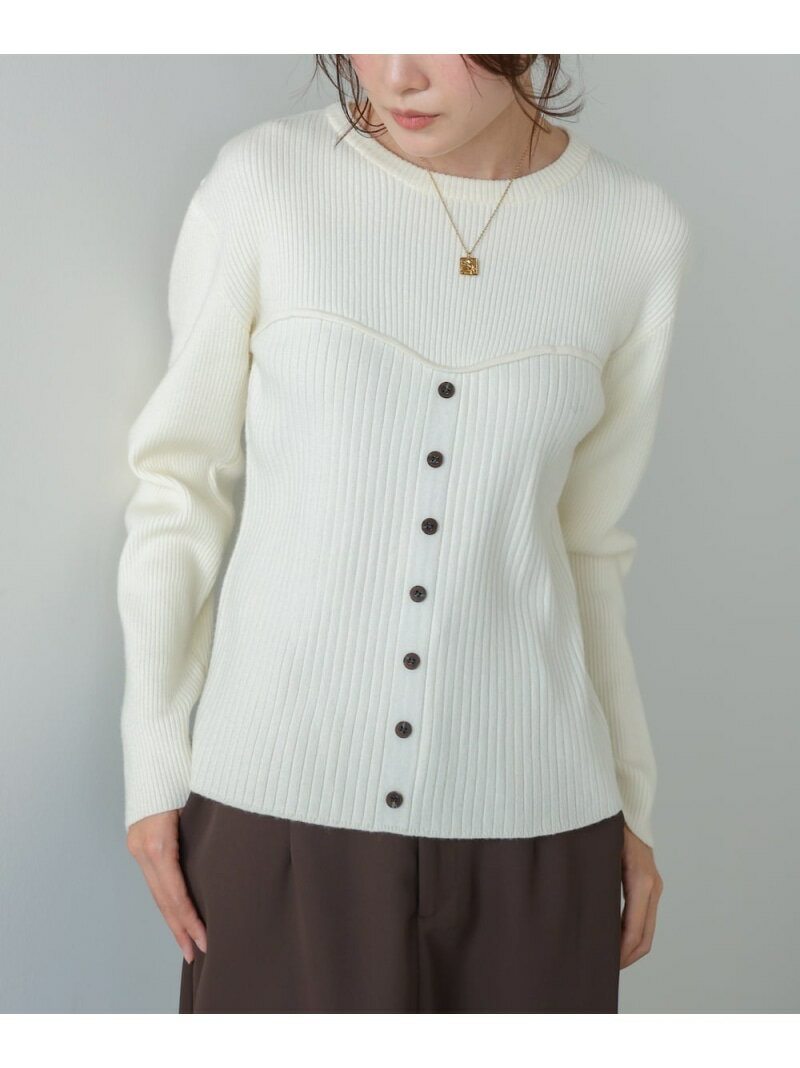 【SALE／15%OFF】ビスチェライクニットトップス Bab バブ / ブージュルード トップス ニット レッド ブラウン ホワイト【RBA_E】【送料無料】[Rakuten Fashion]