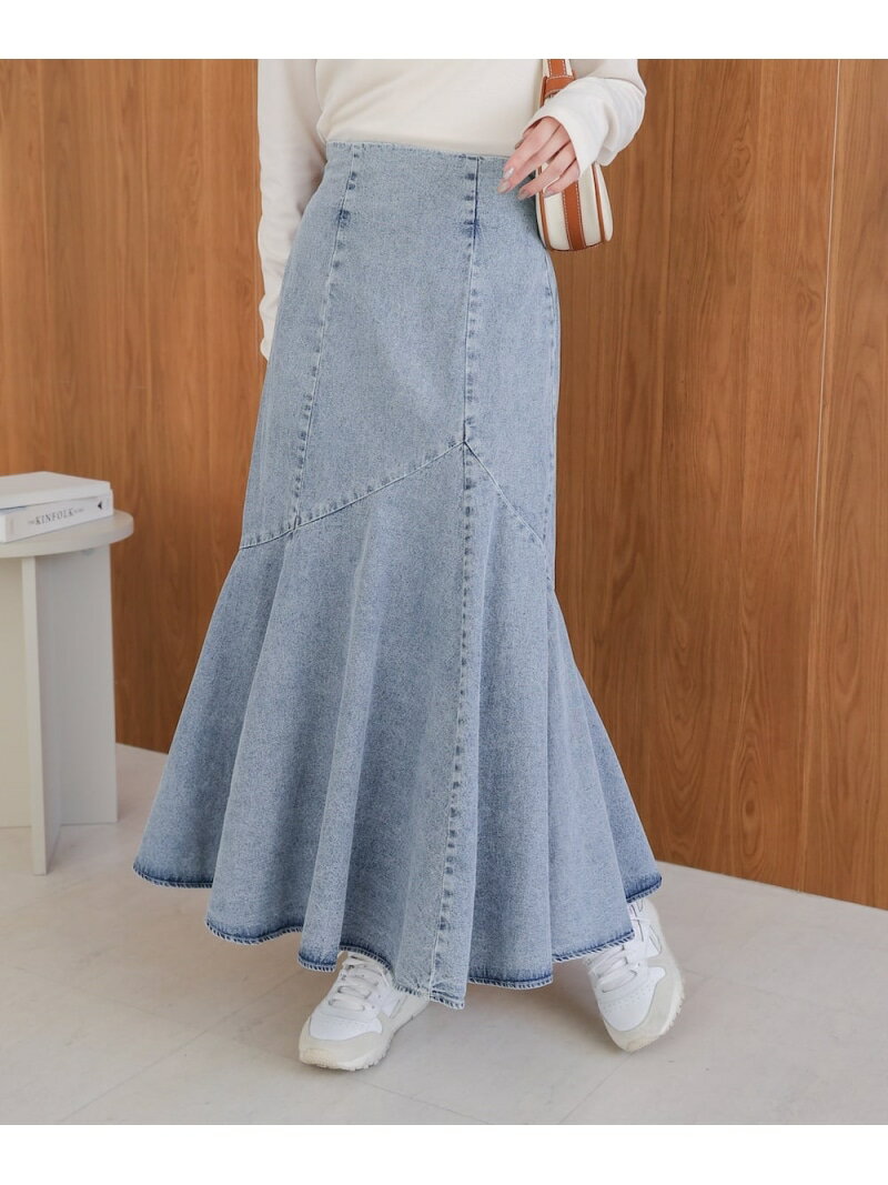 乐天商城 - 【SALE／40%OFF】8ozケミカルデニム変形マーメイドスカート Bab バブ / ブージュルード スカート ロング・マキシスカート ブルー ブラック【RBA_E】[Rakuten Fashion]
