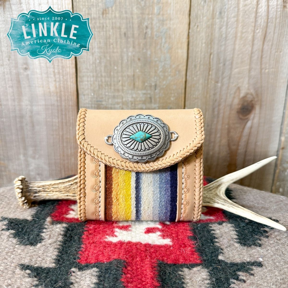 Other - cooone(コーン) セラーペ ラグ 二つ折り ウォレット【 財布 二つ折り ハーフ コインケース 小銭入れ ハンドメイド 手作り ビンテージ コンチョ 本革 レザー アメリカン ウェスタン オルテガ チマヨ ネイティブ柄 】