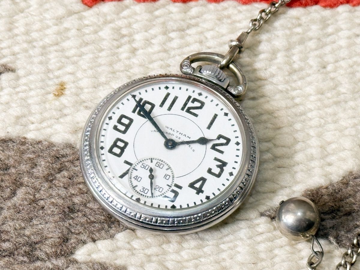 リンクル京都の【海外直輸入USED品】Waltham(ウォルサム)懐中時計 VANGUARD 23 Jewels【ポケットウォッチ バンガード ヴァンガード アメリカ 鉄道員】｜アングル3